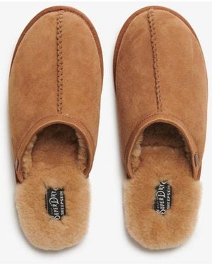 Superdry & Co Classic Suede Mule Slippers - Brown