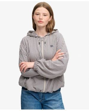 Superdry & Co Checked Raglan Windbreaker Jacket - Grey