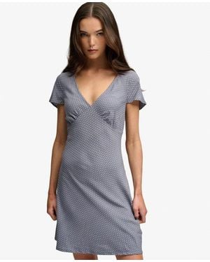 Superdry Printed Sweetheart Short Sleeve Mini Dress - Gray