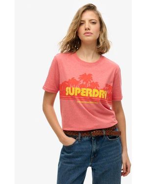 Superdry Outdoor Stripe Relaxed T-shirt - Red