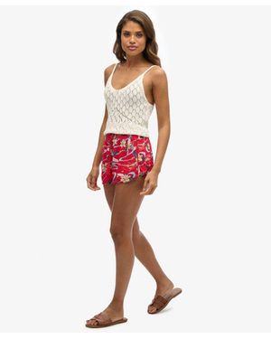 Superdry & Co Vintage Beach Printed Shorts - Red