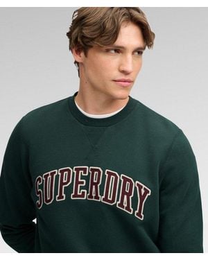 Superdry & Co Athletic Applique Relaxed Crew Sweatshirt - Green