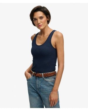 Superdry & Co Essential Logo Scoop Vest - Blue