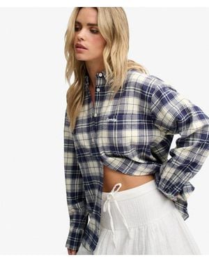 Superdry & Co Check Flannel Relaxed Shirt - Blue