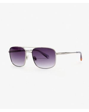 Superdry & Co Square Metal Aviator Sunglasses - Purple