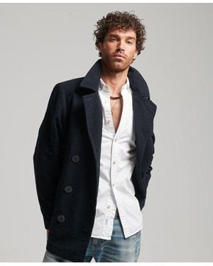 Superdry The Merchant Store - Moleskin Pea Coat - Black