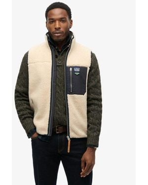 Superdry & Co Vintage Retro Borg Fleece Gilet - Black