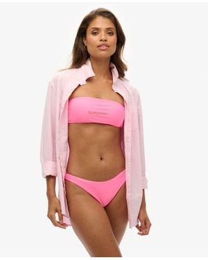 Superdry & Co Logo Bandeau Bikini Top - Pink