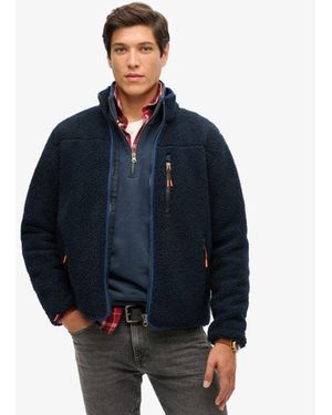 Superdry & Co Outdoor Sherpa Fleece Jacket - Blue