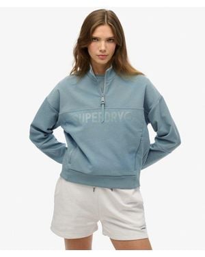 Superdry Active Tech Logo Relaxed Half Zip Sweatshirt - Blue