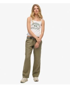 Superdry Linen Pants - Green