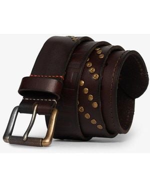 Superdry Riem Met Gesp En Merklogo - Zwart