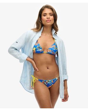 Superdry & Co String Triangle Bikini Top - Blue