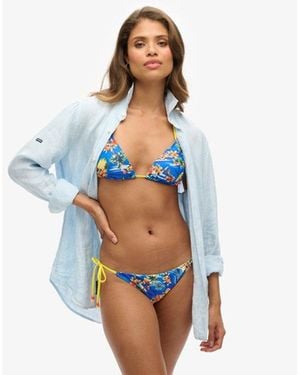 Superdry & Co String Triangle Bikini Top - Blue