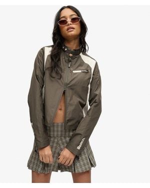 Superdry Bench X & Co Bench Racer Shell Double Zip Jacket - Brown