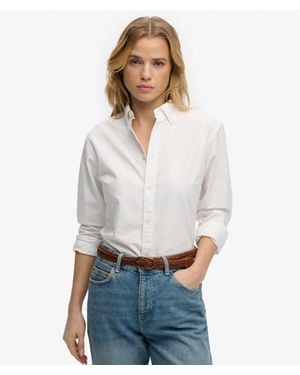 Superdry Slim Oxford Long Sleeve Shirt - White
