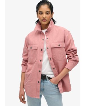 Superdry Cotton Workwear Overshirt - Red