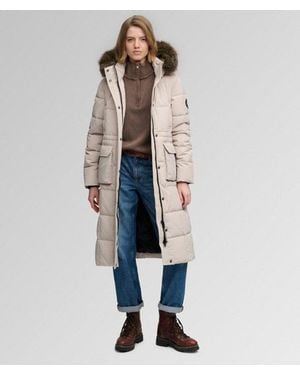 Superdry & Co Everest Fully Lined Quilted Long Puffer Coat - Blue
