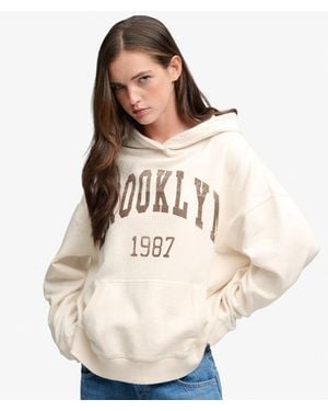 Superdry & Co Athletic Essentials Relaxed Hoodie - Natural