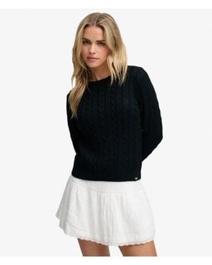 Superdry & Co Essentials Cable Knit Jumper - Black