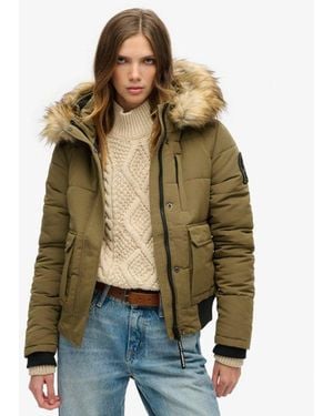 Superdry & Co Everest Hooded Bomber Jacket - Natural