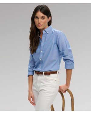 Superdry & Co Slim Oxford Long Sleeve Shirt - Blue