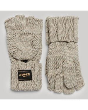 Superdry & Co Classic Cable Knit Gloves - Natural