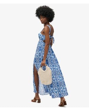 Superdry & Co Tie Back Maxi Dress - Blue