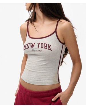 Superdry Athletic Essentials Branded Cami Top - Red