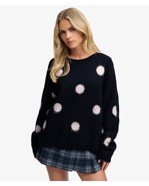 Superdry & Co Brushed Polka Dot Sweater - Blue