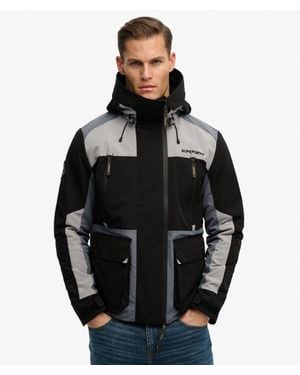 Superdry Colour Block Windbreaker Jas Met Capuchon - Zwart