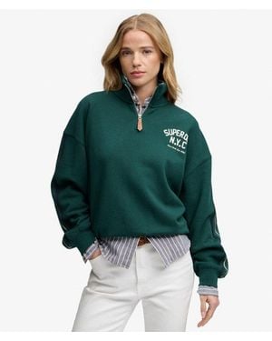 Superdry Country Club Appliqué Half Zip - Green