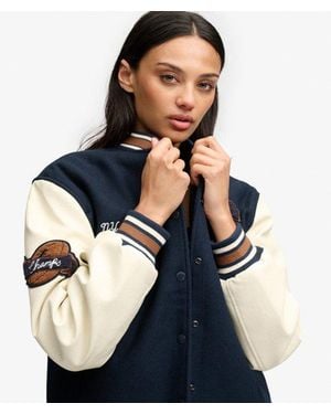 Superdry & Co Patch Varsity Bomber Jacket - Blue