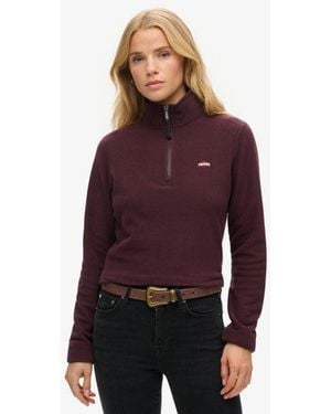 Superdry Femme Pull Polaire À Demi-Zip Taille - Violet
