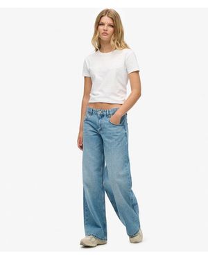 Superdry & Co Mid Rise baggy Jeans - Blue