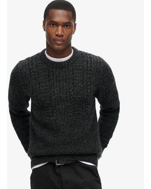 Superdry & Co Jacob Cable Knit Jumper - Black
