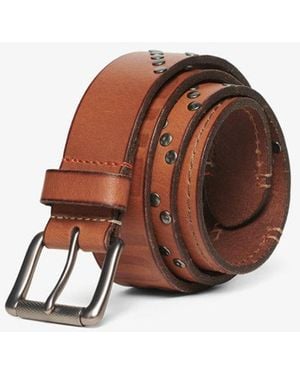 Superdry Riem Met Gesp En Merklogo - Bruin