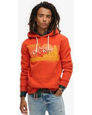 Superdry & Co Outdoor Graphic Stripe Hoodie - Red