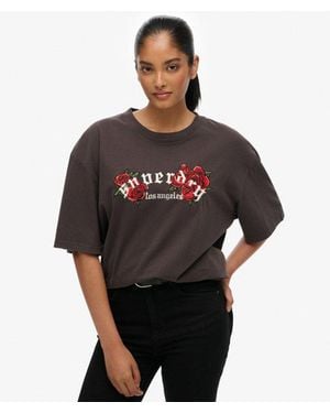 Superdry & Co Night Garden Oversized T-shirt - Black