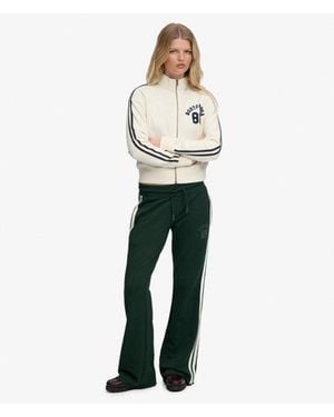 Superdry & Co Athletic Essentials Stripe Flare joggers - White