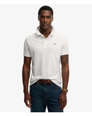 Superdry Klassiek Piqué Poloshirt - Wit