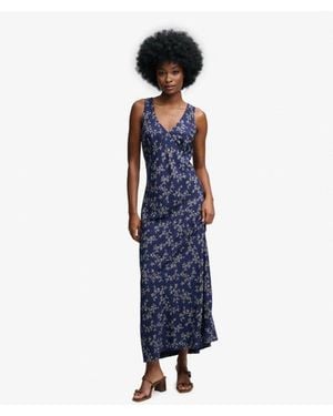Superdry & Co Printed Sweetheart Maxi Dress - Blue