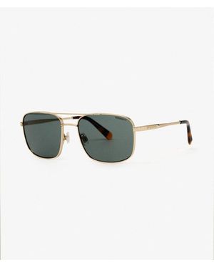 Superdry & Co Square Metal Aviator Sunglasses - Green