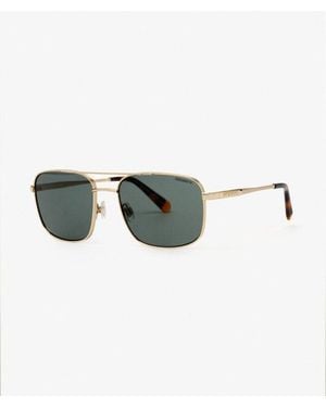 Superdry Homme Lunettes De Soleil Aviateur Carrées En Métal Taille: 1Taille - Vert