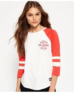 Superdry Tri League Raglan Block T-Shirt Spirit/Vintage - Red