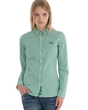 Superdry Premium Dress Shirt Tudor Jade Gingham - Green