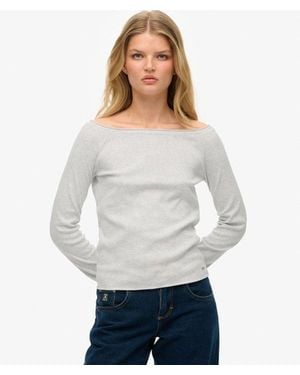 Superdry Bardot Off Shoulder Top - White