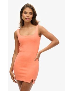 Superdry & Co Cotton Slim Fit Tech Sleeveless Mini Dress - Orange