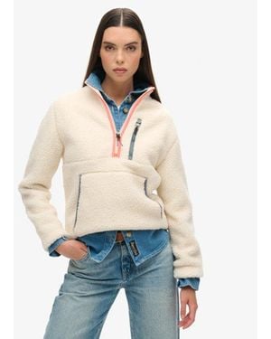 Superdry Femme Polaire À Demi-Fermeture Zippée Outdoor Taille - Neutre