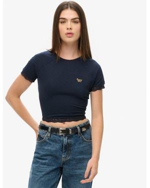 Superdry & Co 90s Lace Trim T-shirt - Blue
